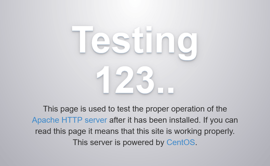 apache welcome page redhat RHEL