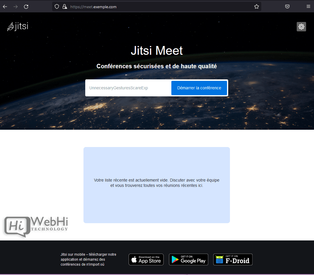 jitsi meet home page