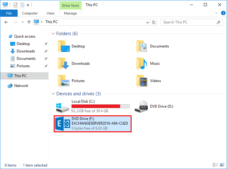 setup Exchange Server 2016 step by step mount Exchange Server ISO