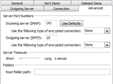 setup config outlook 2010 IMAP POP3 SMTP