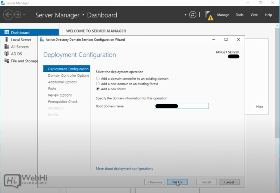 deployment configuration Active Directory