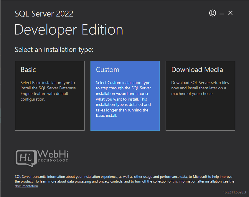 SQL server 2022 installation type