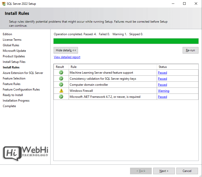 SQL server 2022 install rules and update