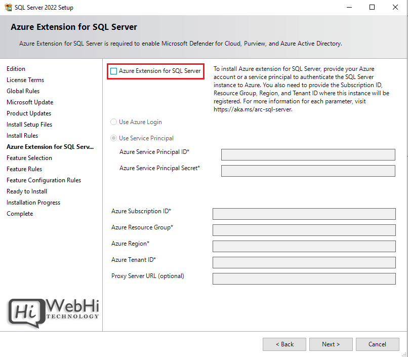 azure extension for SQL Server