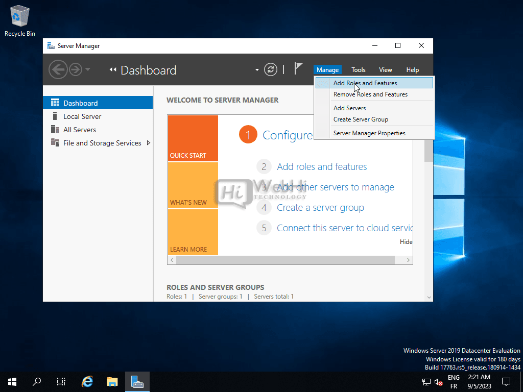 windows server 2019 2016 add roles and features