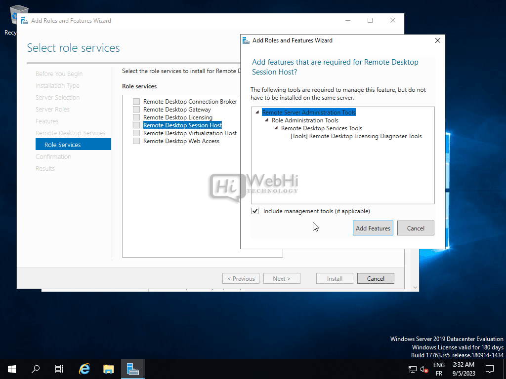 مضيف جلسة خدمات دور Windows Server 2019 2016